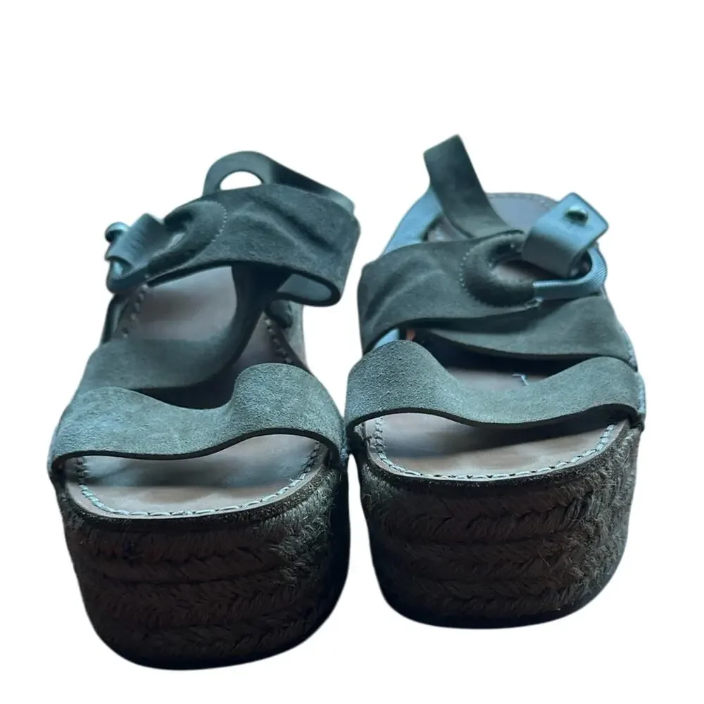 Rag & Bone August Espadrille - Suede Leather Platform‎ Sandal Light Sand 39 9